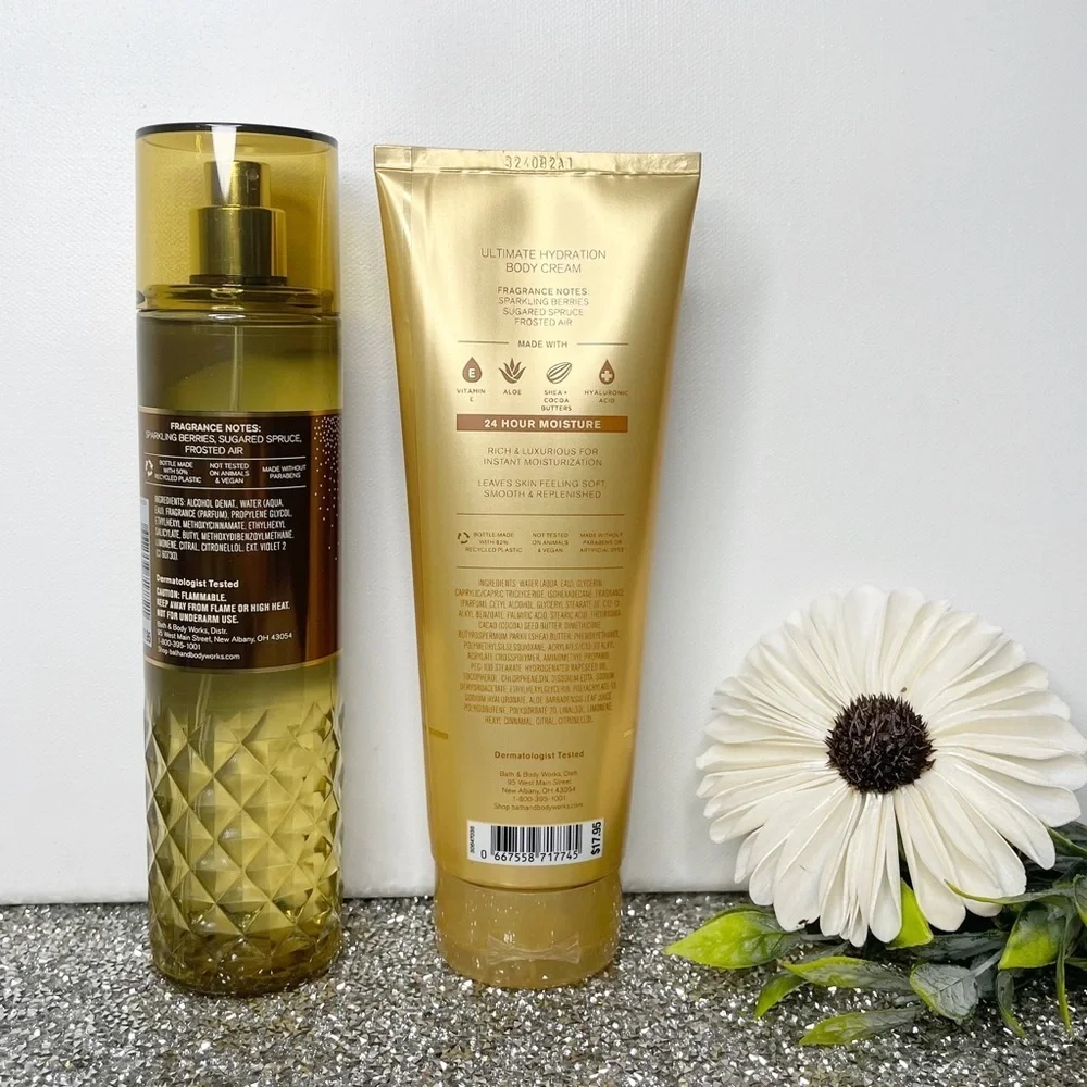 Bath and Body Works Golden Berry Mistletoe Body Care Gift Set Nwt